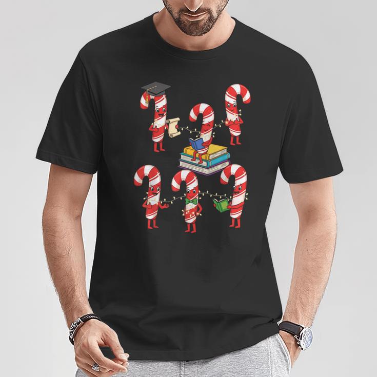 Bookmas Christmas Books Shirt Candy Cane Bookworm T-Shirt Unique Gifts