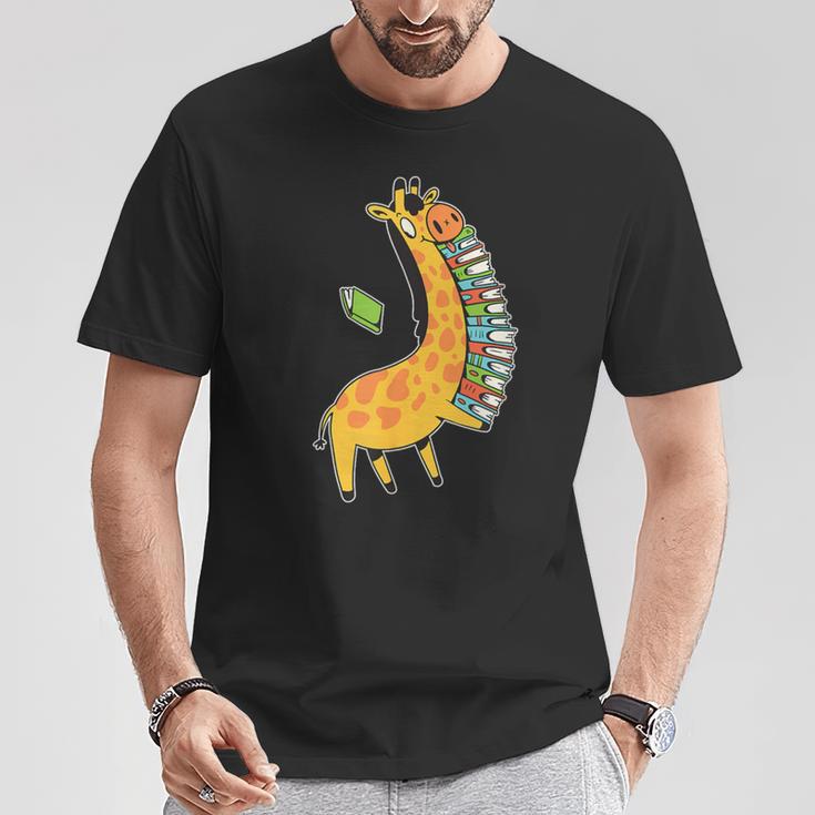 Books & Giraffe T-Shirt Unique Gifts