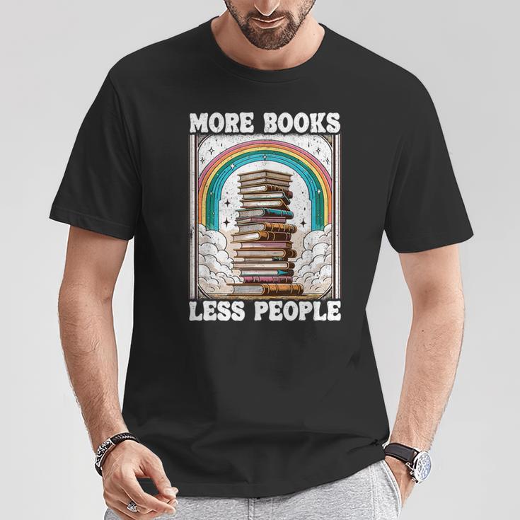 More Books Less People Mystic Book Rainbow Reading Book T-Shirt Unique Gifts