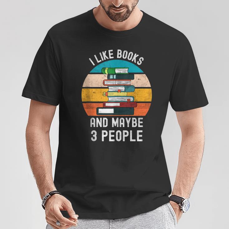 I Like Books And Maybe 3 People Vintage Retro Book Lover T-Shirt Unique Gifts I Like Books And Maybe 3 People Vintage Retro Book Lover T-Shirt Unique Gifts