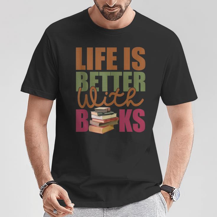 Books Novels Reading Shirt Life Is Better With Books T-Shirt Unique Gifts