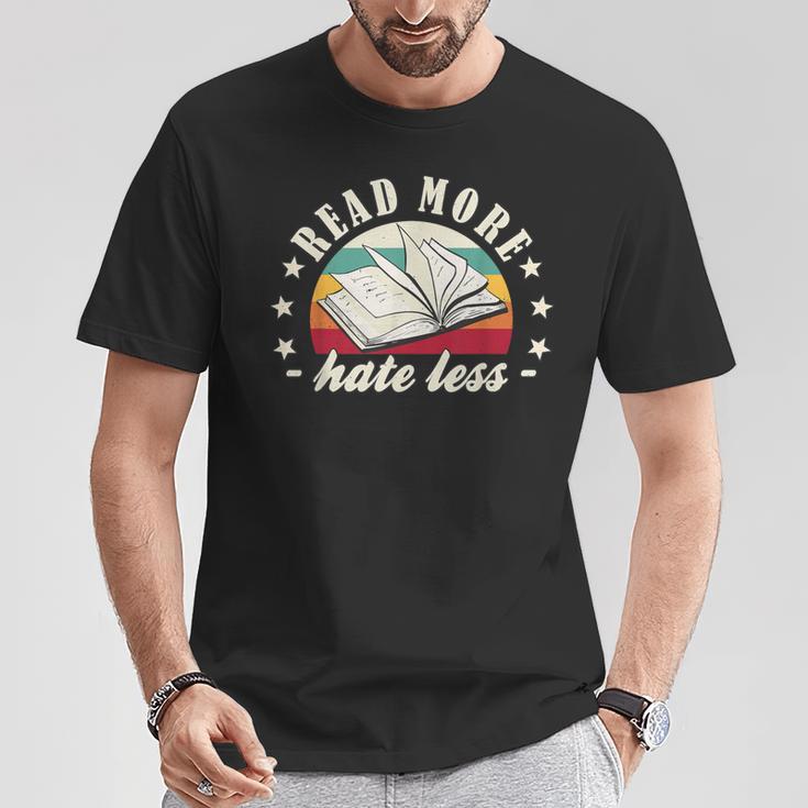 Books Read More Hate Less Book Lover T-Shirt Unique Gifts