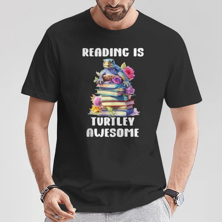 Books Reading Is Fun Turtely Awesome Sea Turtle Reading Book T-Shirt Unique Gifts