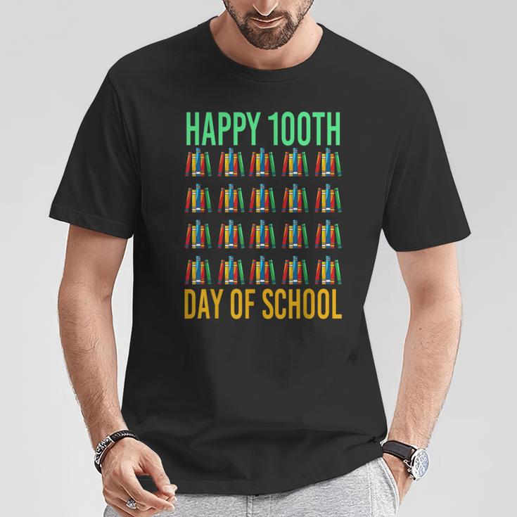 Books School Teacher Student Happy 100th Day Of School T-Shirt Unique Gifts