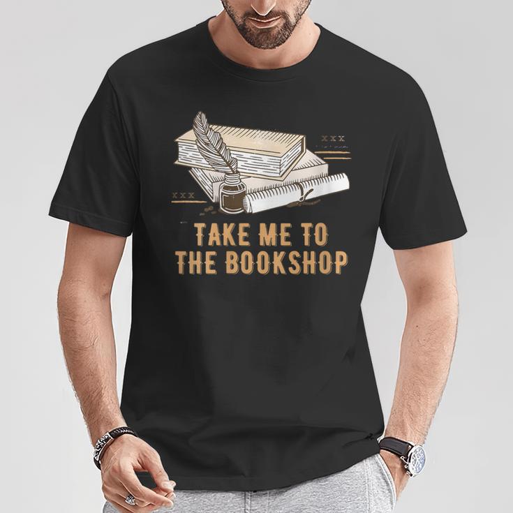 Take Me To The Bookshop Bookworm Reading Book Lover T-Shirt Unique Gifts