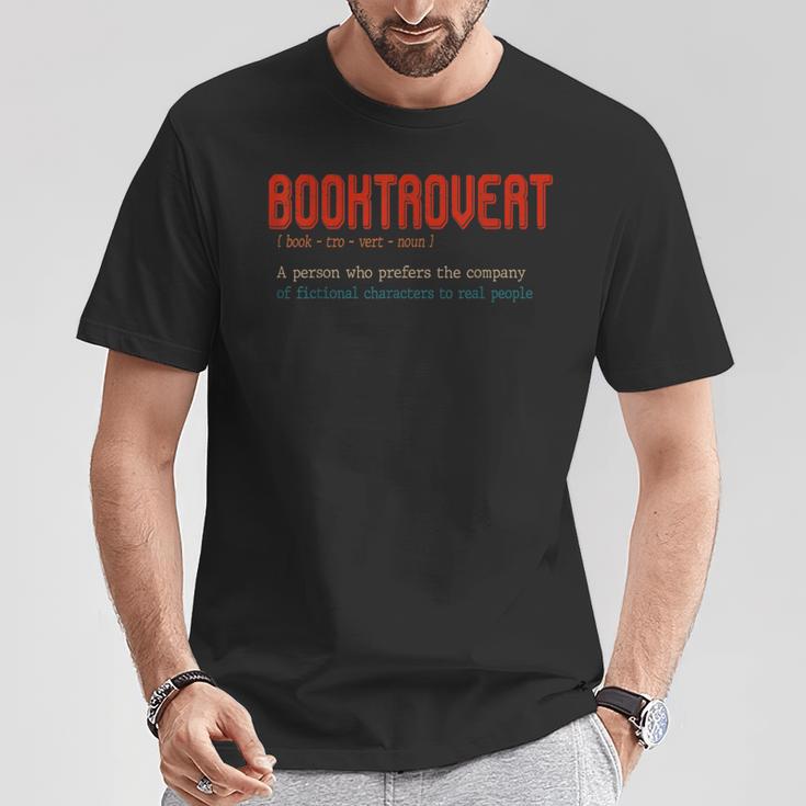 Booktrovert Definition Description Book Lover Librarian Tee T-Shirt Unique Gifts