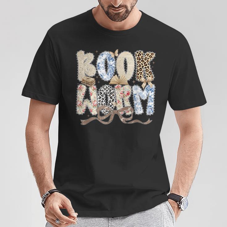Bookworm Coquette Bow Booktrovert Reading Lover Bookish T-Shirt Unique Gifts