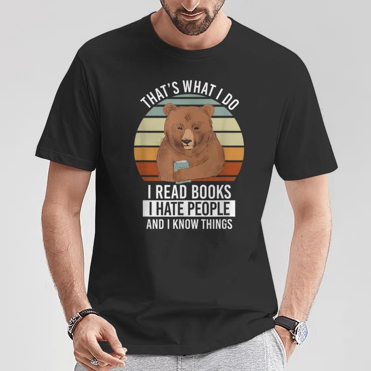 Bookworm I Bookworm I Read Books Hate People Anti Social T-Shirt Unique Gifts