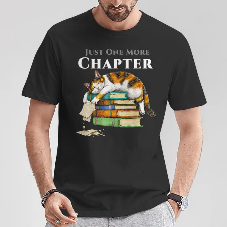 Calico Cat Reading Book Lover Just One More Chapter T-Shirt Unique Gifts