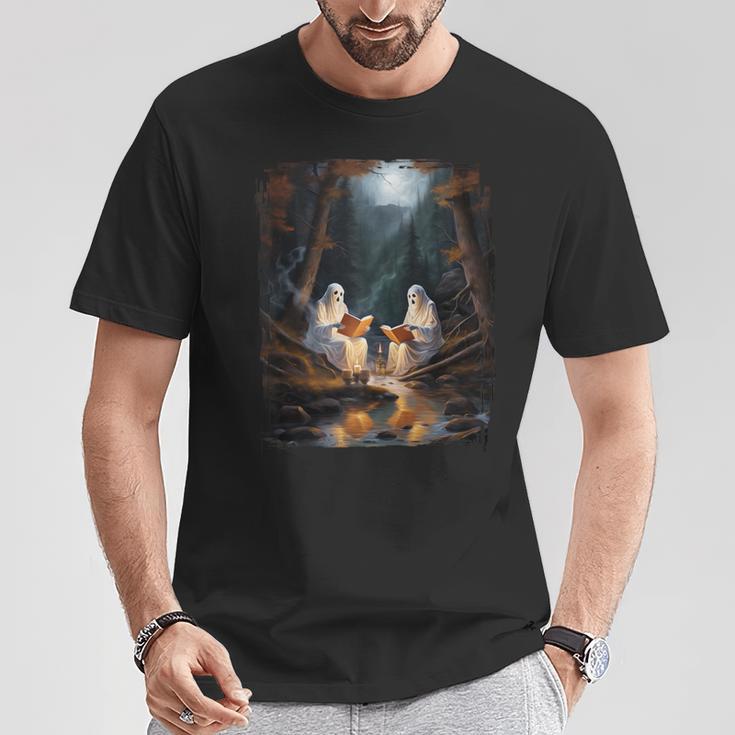 Camping Sheet Ghost Reading Book At Campfire Halloween T-Shirt Unique Gifts Camping Sheet Ghost Reading Book At Campfire Halloween T-Shirt Unique Gifts