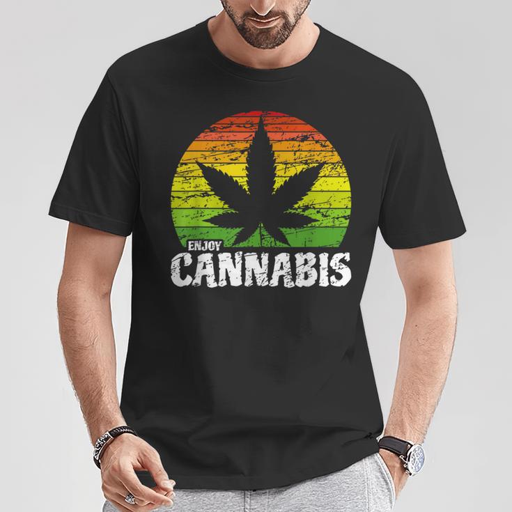Cannabis ヴィンテージ 麻葉 レトロ マリファナ Tシャツ 面白い贈り物