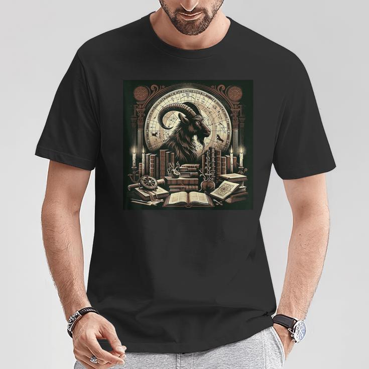 Capricorn Zodiac Art Academia Aesthetic Book Lover T-Shirt Unique Gifts