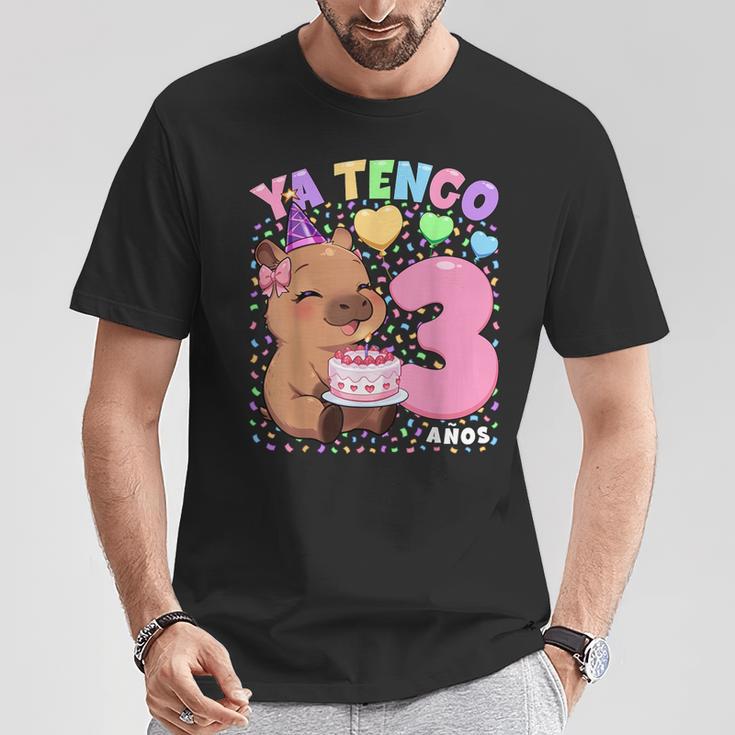 Capybara Niñas 3 Cumpleaños Carpincho Ya Tengo 3 Años Camiseta unisex Regalos divertidos