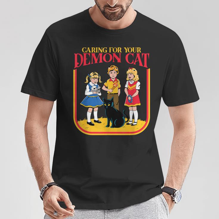 Caring For Your Evil Cat Retro Dark Humor Book Cover T-Shirt Unique Gifts Caring For Your Evil Cat Retro Dark Humor Book Cover T-Shirt Unique Gifts