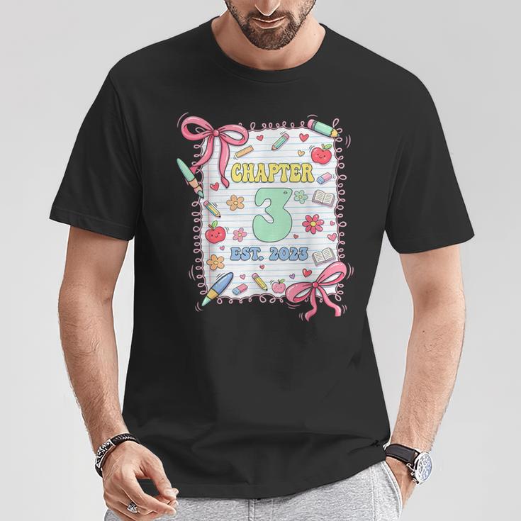 Chapter 3 Years Old 3rd Birthday Book Lover Coquette Bow T-Shirt Unique Gifts