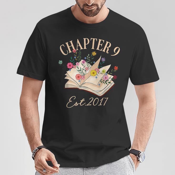 Chapter 9 Years Old For Book Lover 9th Birthday Bookworm T-Shirt Unique Gifts