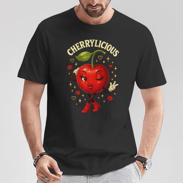 Cherrylicious キュート チェリー さくらんぼ おもしろフルーツ Tシャツ 面白い贈り物