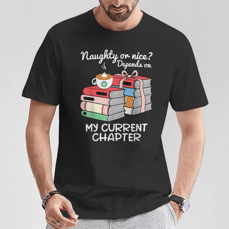 Christmas Book Lovers Naughty Or Nice T-Shirt Unique Gifts
