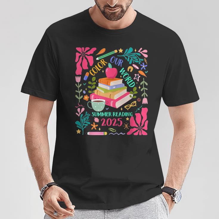 Color Our World Summer Reading 2025 Boho Wildflower Book T-Shirt Unique Gifts