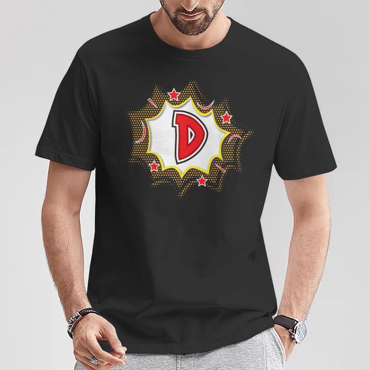 Comic Book Style Monogram Letter D For Boys Girls Women Men T-Shirt Unique Gifts Comic Book Style Monogram Letter D For Boys Girls Women Men T-Shirt Unique Gifts