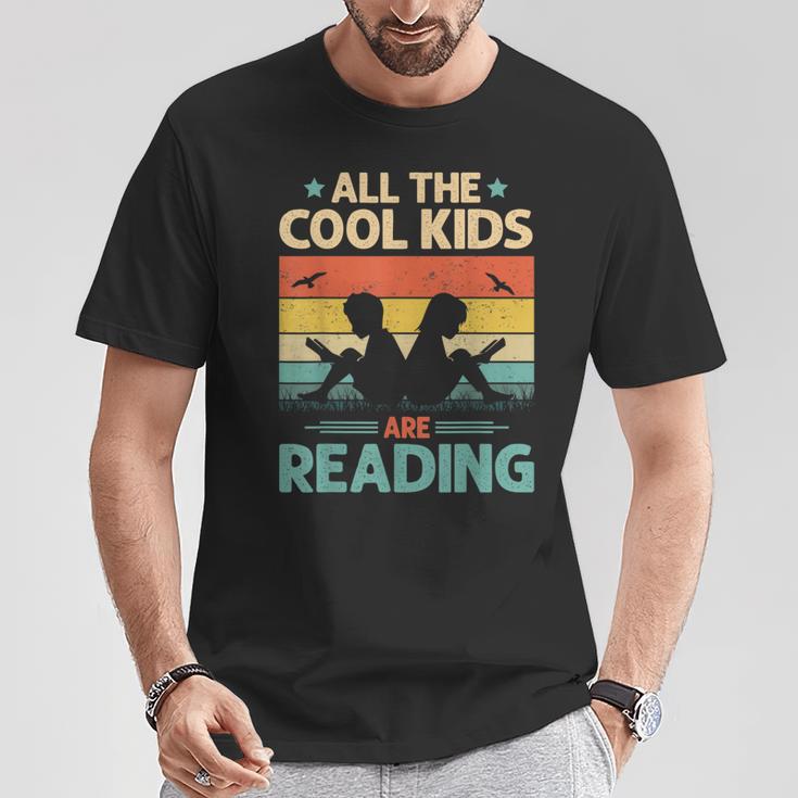 All The Cool Kids Are Reading Retro Book Lovers Reader Nerd T-Shirt Unique Gifts