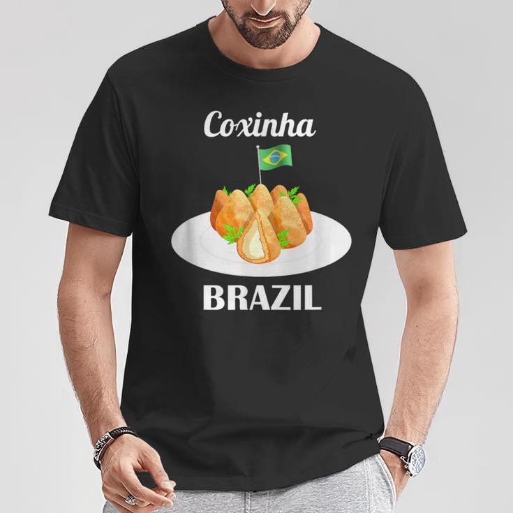 Coxinha 伝統的なブラジル料理 ブラジル国旗 Tシャツ 面白い贈り物