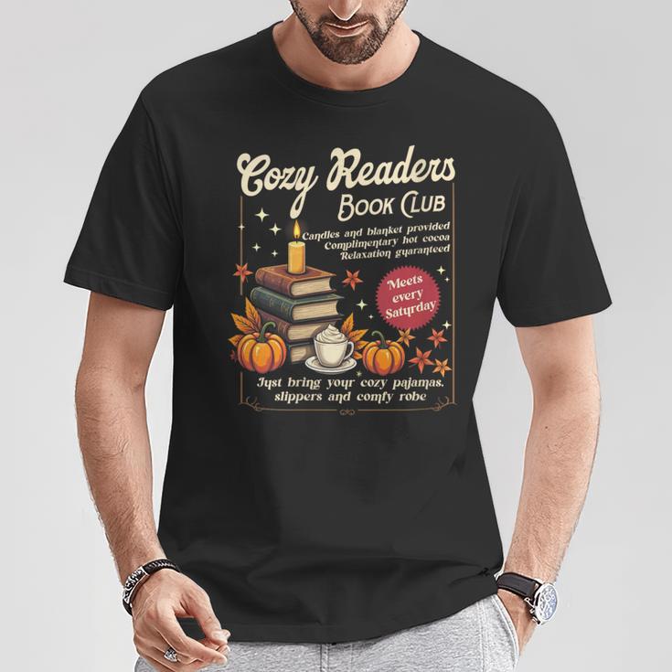 Cozy Reader Book-Club Fall Bookish Booktrovert Librarian T-Shirt Unique Gifts