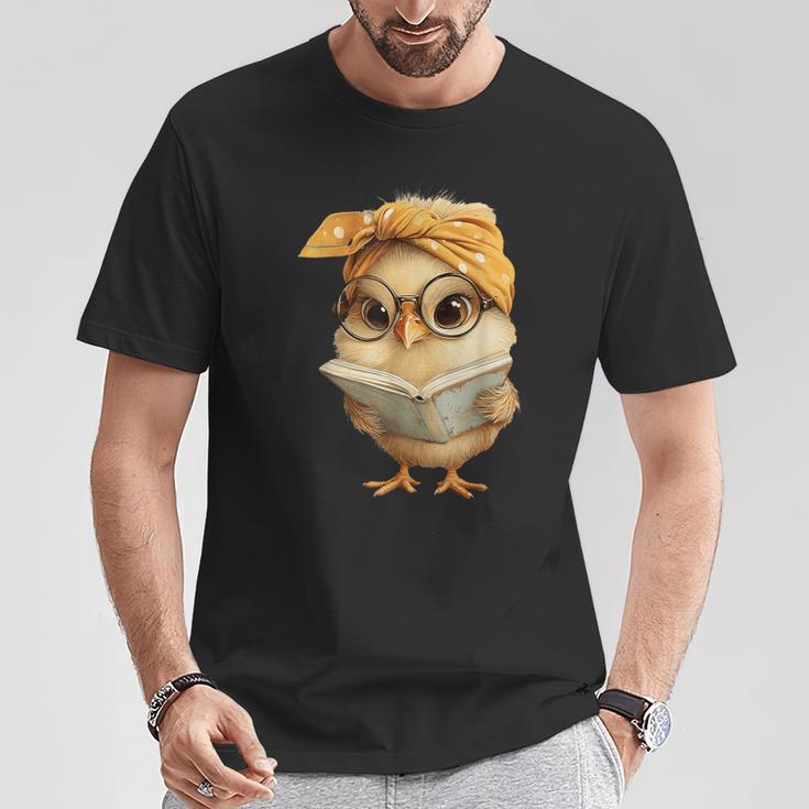 Cute Chick Reading Book Bandana T-Shirt Unique Gifts