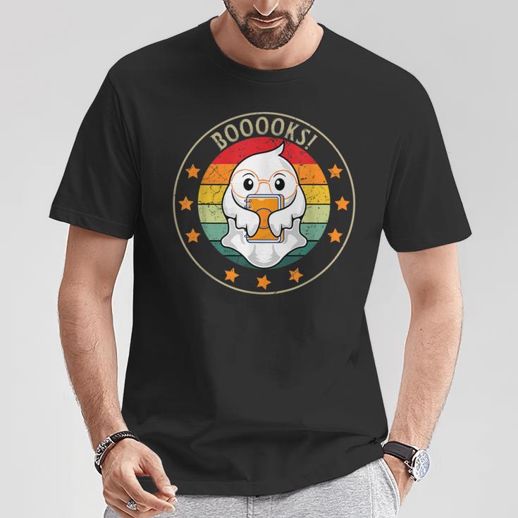 Cute Ghost Book Reading Halloween Teacher Top Puns For Men Women Kids T-Shirt Unique Gifts