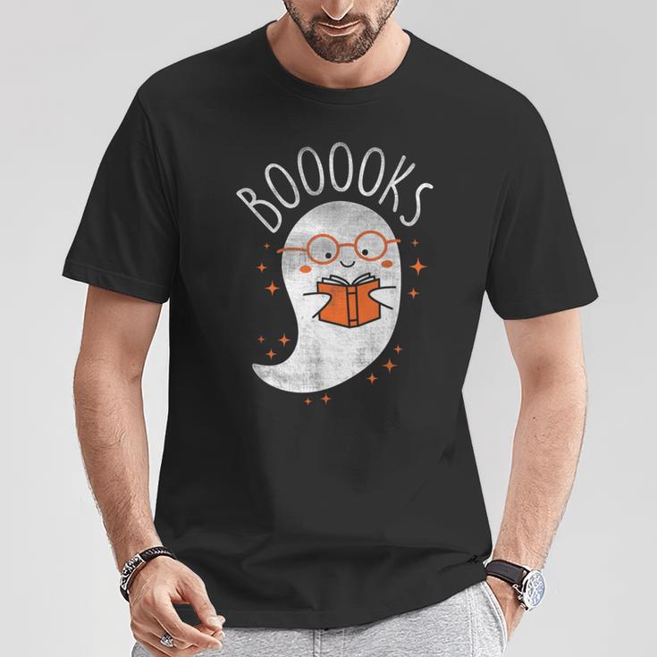 Cute Ghost Book Reading Halloween Teacher Top T-Shirt Unique Gifts