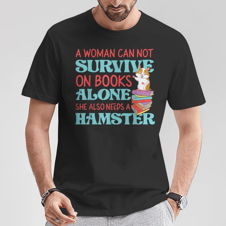 Cute Hamster Reading Book A Woman Can Not Survive On Books T-Shirt Unique Gifts Cute Hamster Reading Book A Woman Can Not Survive On Books T-Shirt Unique Gifts