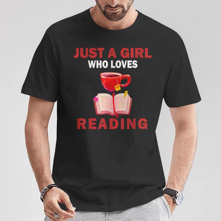 Cute Just A Girl Who Loves Reading Books Women And Girls T-Shirt Unique Gifts