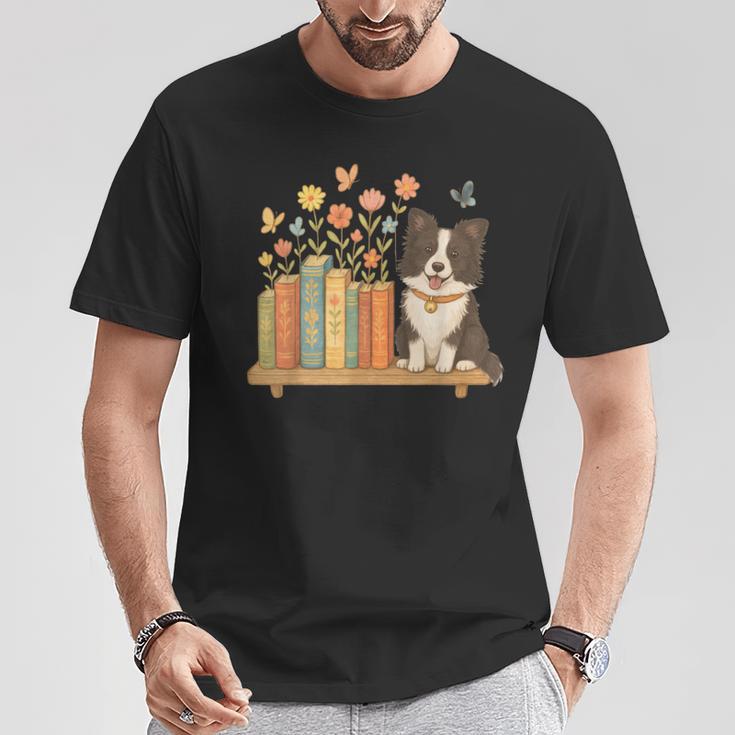 Cute Kawaii Border Collie Dog Books Flowers T-Shirt Unique Gifts Cute Kawaii Border Collie Dog Books Flowers T-Shirt Unique Gifts