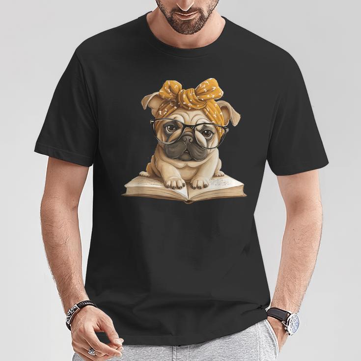 Cute Pug Reading Dog Book Lover Animal Graphic Baby Portrait T-Shirt Unique Gifts Cute Pug Reading Dog Book Lover Animal Graphic Baby Portrait T-Shirt Unique Gifts