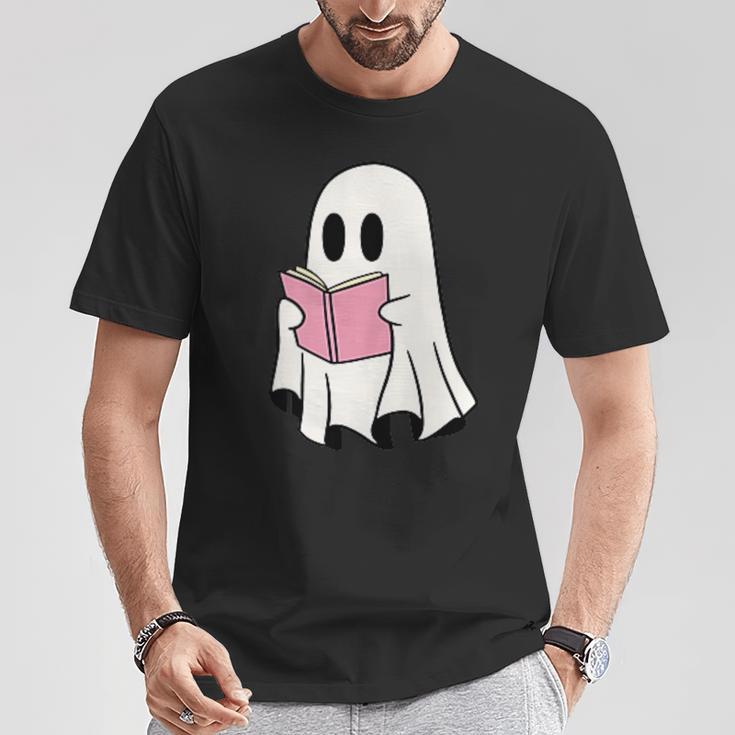 Cute Retro Reading Book Library Ghost Costume T-Shirt Unique Gifts