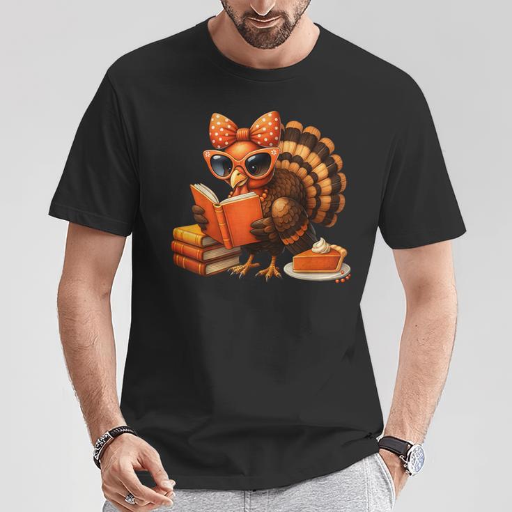 Cute Turkey Reading Book Lovers Bow Thanksgiving T-Shirt Unique Gifts Cute Turkey Reading Book Lovers Bow Thanksgiving T-Shirt Unique Gifts