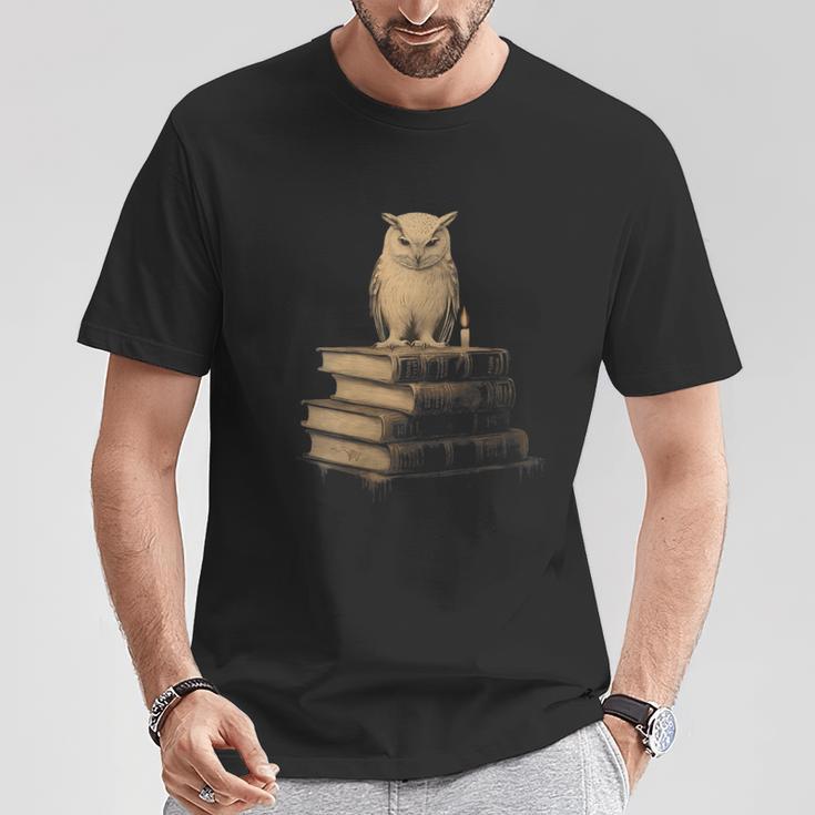 Dark Academia Vintage Owl On Books With Candle Library T-Shirt Unique Gifts Dark Academia Vintage Owl On Books With Candle Library T-Shirt Unique Gifts