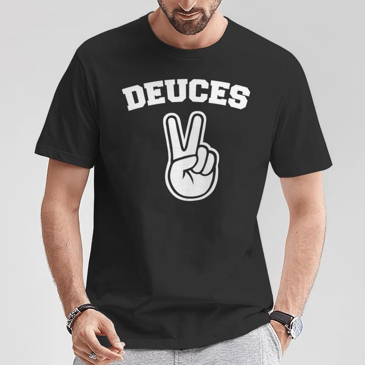 Deuces Finger Deuces 長袖tシャツ Tシャツ 面白い贈り物