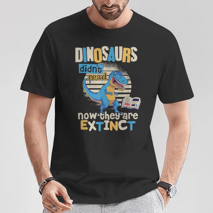 Dinosaurs Didn't Read Shirt Reading Librarian Book Boys Girl T-Shirt Unique Gifts