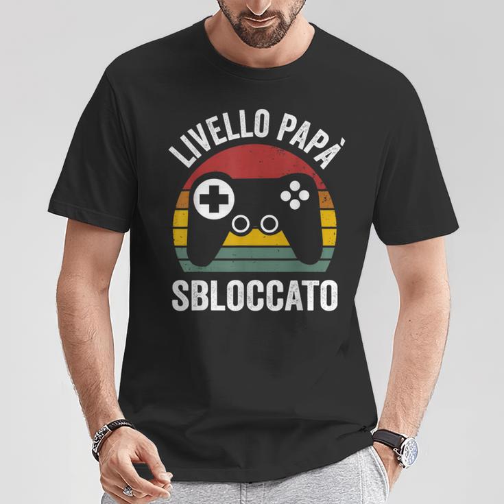 Divertente Nuovo Papà Camicia Papà Livellobloccato Maglietta Regalos divertidos