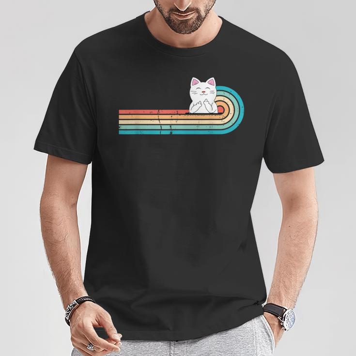 I Do What I Want ファニーキャット 中指 胸ポケット レトロ Tシャツ 面白い贈り物