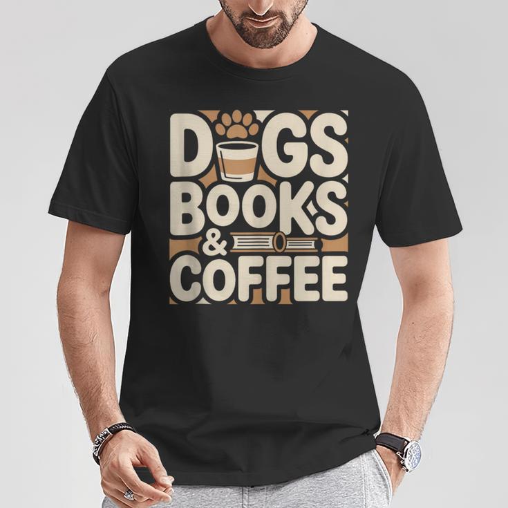 Dogs Books And Coffee T-Shirt Unique Gifts