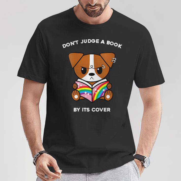 Don't Judge A Book By Its Cover Reading Jack Russell Terrier T-Shirt Unique Gifts