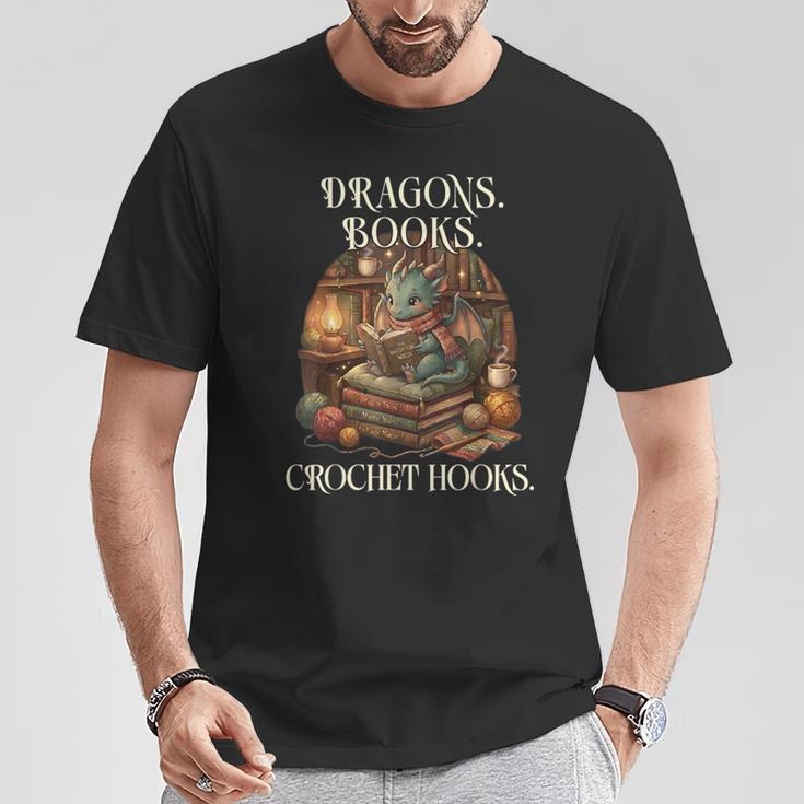 Dragons Books Crochet Hooks T-Shirt Unique Gifts Dragons Books Crochet Hooks T-Shirt Unique Gifts