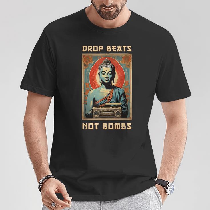 Drop Beats Not Bombs 反戦仏平和 Tシャツ 面白い贈り物