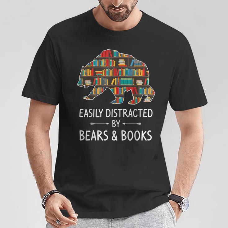 Easily Distracted By Bears & Books Lover Mammal Animal T-Shirt Unique Gifts Easily Distracted By Bears & Books Lover Mammal Animal T-Shirt Unique Gifts