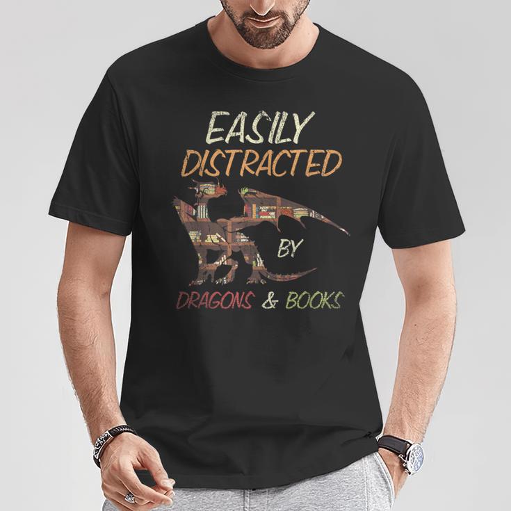 Easily Distracted By Dragons And Books Dragon T-Shirt Unique Gifts Easily Distracted By Dragons And Books Dragon T-Shirt Unique Gifts