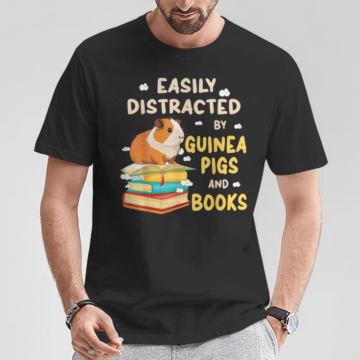 Easily Distracted By GUINEA PIGS And Books T-Shirt Unique Gifts