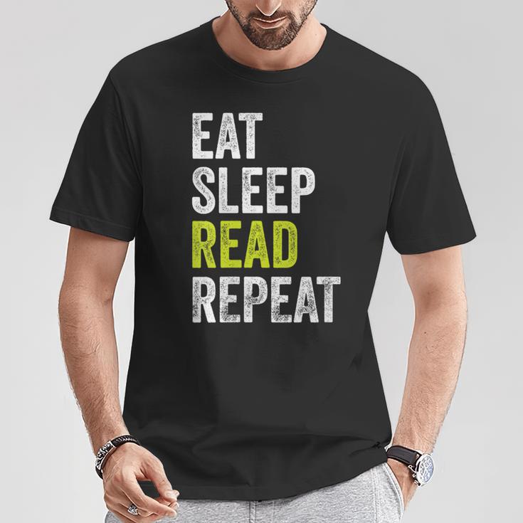 Eat Sleep Read Repeat Book Reader Bookworm T-Shirt Unique Gifts
