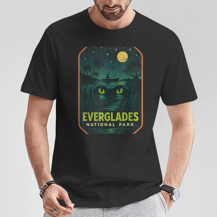 Everglades ナイトパドルシャツ 月光カヌー マングローブ Tシャツ 面白い贈り物